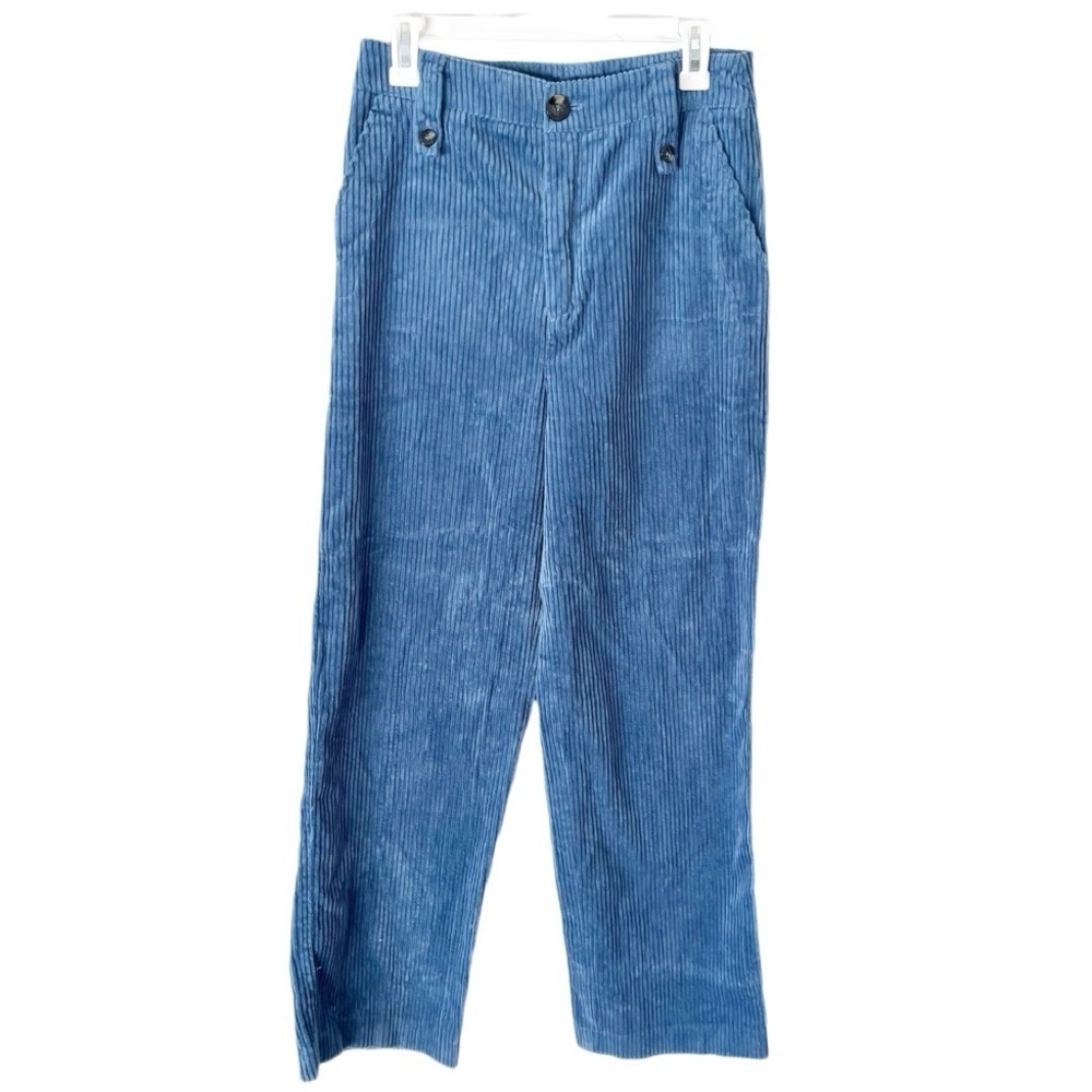 Zara Pants Women's Medium Zara Woman Slate Blue Chunky Cord Eclectic Grandpa